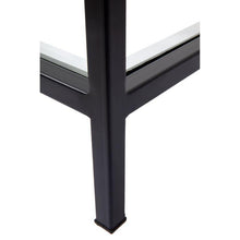 Load image into Gallery viewer, Lounge Styles Cafe Lighting &amp; Living Cocktail Glass Square Side Table - Black Metal with Shelf Storage