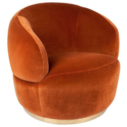 Tubby Swivel Occasional Chair - Caramel Velvet