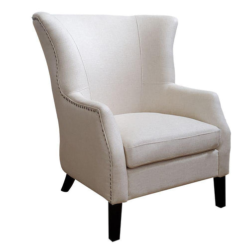 Lounge Styles Cafe Lighting & Living Kristian Wing Back Occasional Chair - Natural Linen
