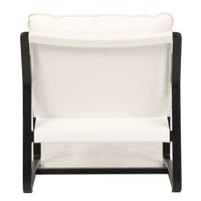 Load image into Gallery viewer, Malibu Black Arm Chair Oak Frame - White Linen 72cm