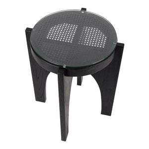 Oasis Rattan Side Table - Black 50cm