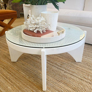 Lounge Styles Cafe Lighting & Living Oasis Rattan Coffee Table - Large White