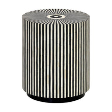 Load image into Gallery viewer, Lounge Styles Cafe Lighting &amp; Living Makayla Bone Inlay Side Table - Black 50cm