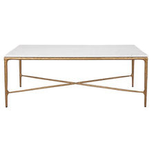 Load image into Gallery viewer, Lounge Styles Cafe Lighting &amp; Living Heston Rectangle Marble Coffee Table - Brass 120cm