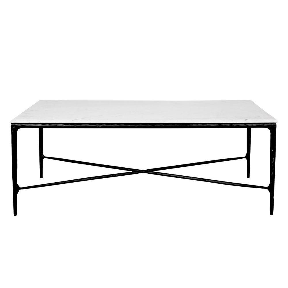 Lounge Styles Cafe Lighting & Living Heston Rectangle Marble Coffee Table - Black 120cm