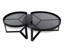 Load image into Gallery viewer, Lounge Styles Calibre Round Glass Coffee Table, 70cm Medium Black Frame