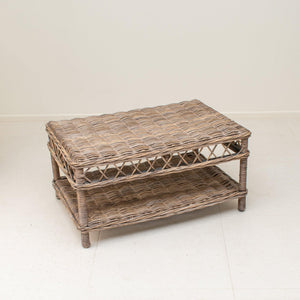 Lounge Styles Room+Co Florence Rattan Coffee Table in Kubu Grey, 90cm Plantation with Storage