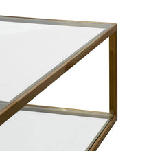 Load image into Gallery viewer, loungestyles-calibre-100cm-glass-coffee-table-gold-base-CCF2878-KS