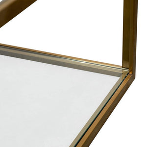 100cm Square Glass Coffee Table - Gold Base - Lounge Styles