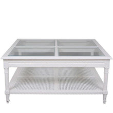 Load image into Gallery viewer, loungestyles-dasch-Polo 110cm Coastal Hamptons Square Coffee Table in White-48151