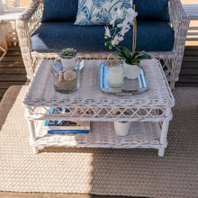 Load image into Gallery viewer, Florence 90cm Rattan Coffee Table Distressed White, Plantation Cane - Lounge Styles