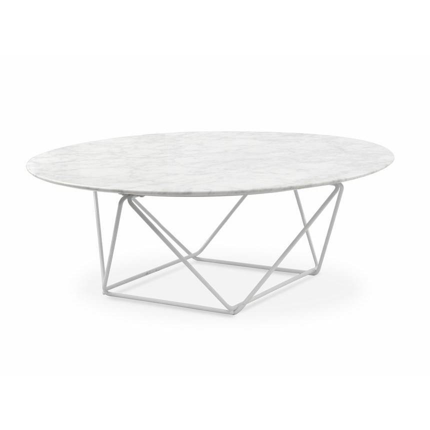 Lounge Styles Calibre White Marble Top Coffee Table, 100cm Round White