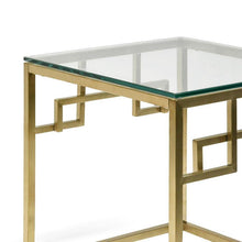 Load image into Gallery viewer, Lounge Styles Calibre Side Table - Glass Top - Brushed Gold Base